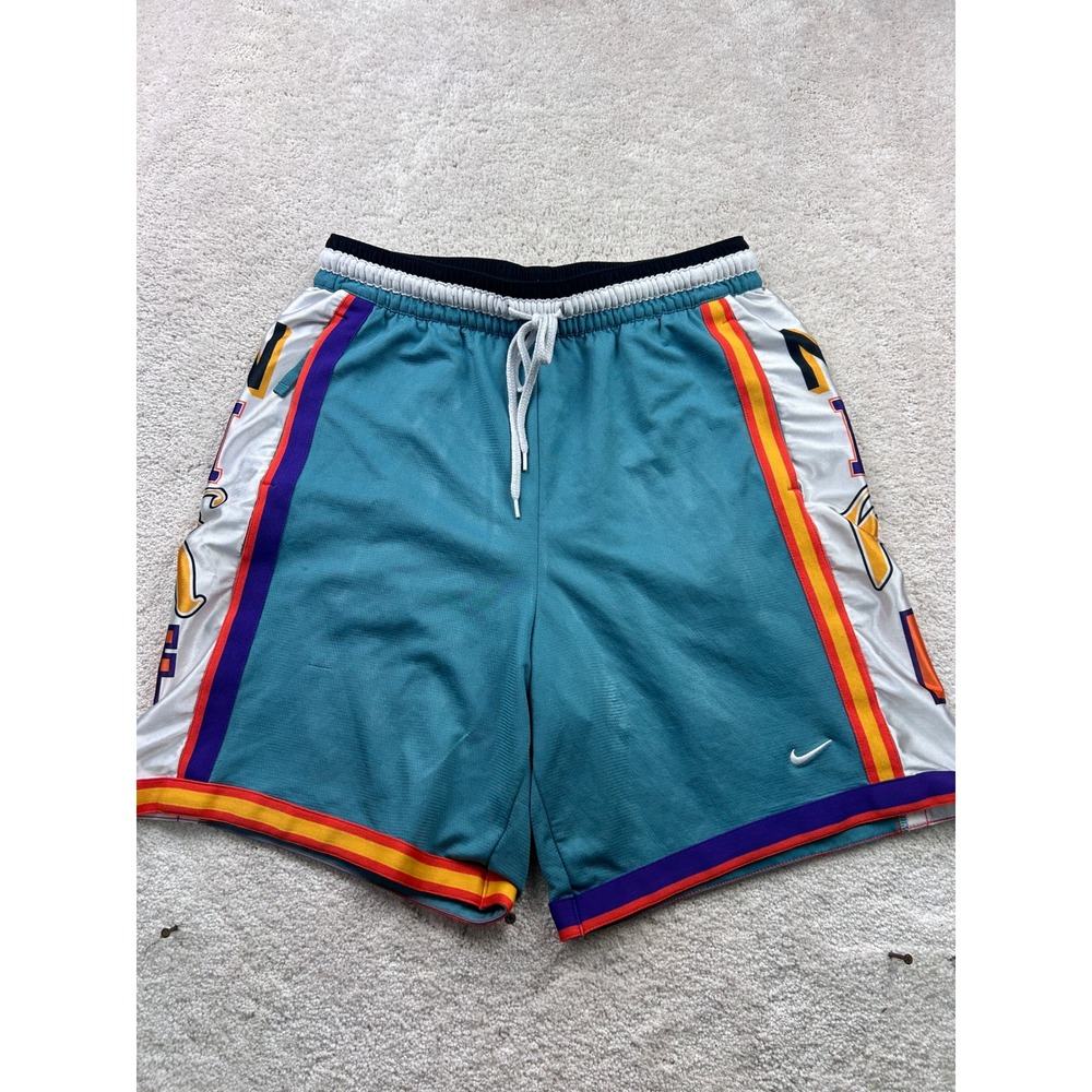 Nike Dri-FIT Basketball Shorts L Tall Teal NIKE Spellout Zip Pocket Streetwear